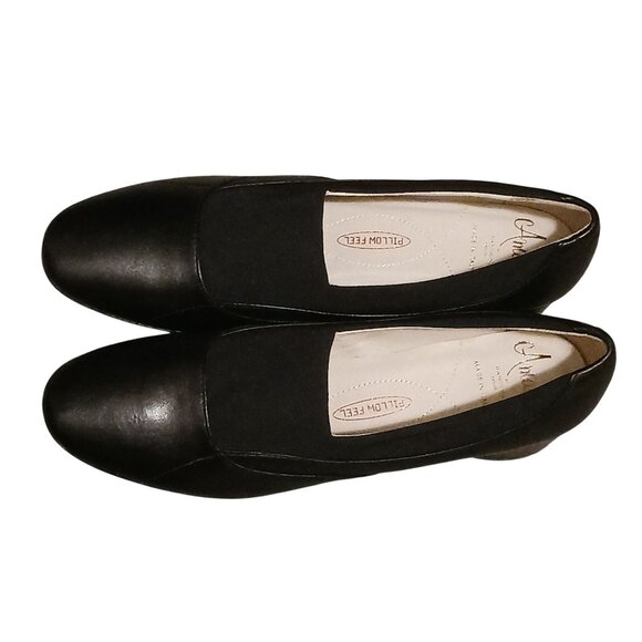 NEW Amalfi Recanati Block Heel Round Toe Leather Pumps in Black, Size 7.5 SS - Picture 6 of 10